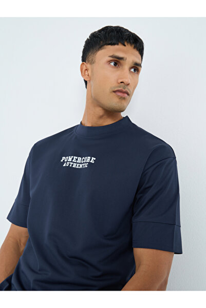 Styli Men Oversized Mock Neck T-Shirt