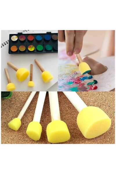 ÇEÇEN HOME Perie cu burete, set de perii tampon, 4 piese, perie cu pompon, ma...