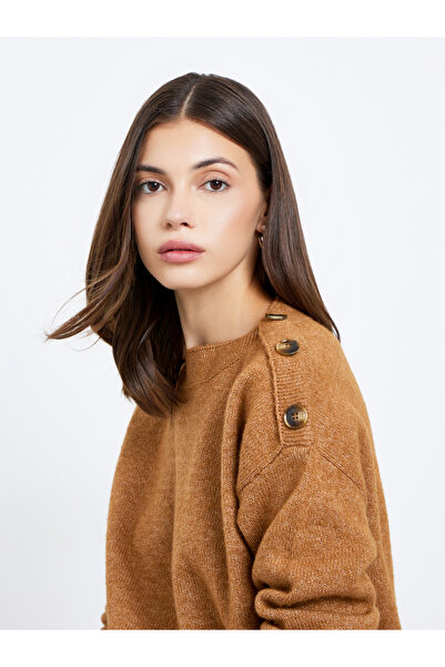 Take Two By Styli Women Brown Button-Detail Sweater