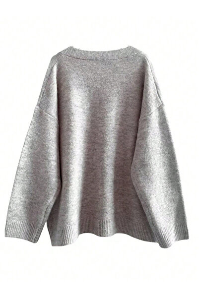 Take Two By Styli Plus Size Solid V Neck Knit Sweater