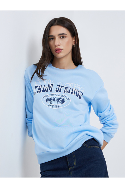 Take Two By Styli Blue Palm Springs Graphic Regular Sweatshirt
