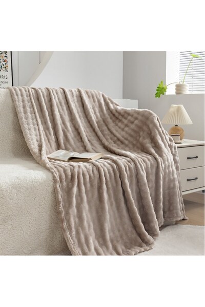 VisLarsc Pled with Bubbles, VisLarsc, Microfiber, 200x230cm, Cream