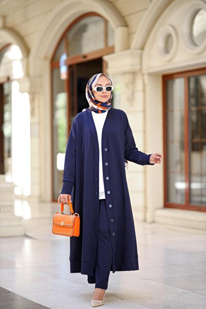 NS Moda Tesettür Duru Takım Lacivert Model-546