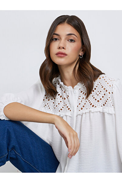 Take Two By Styli Solid Burnout Oversized Shirt