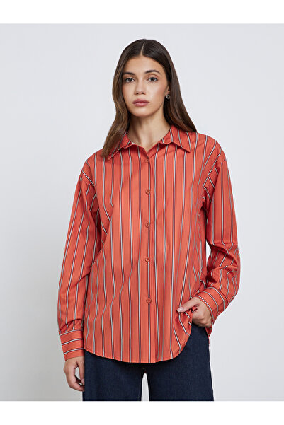 Take Two By Styli Striped Long Sleeve Oversized Shirt
