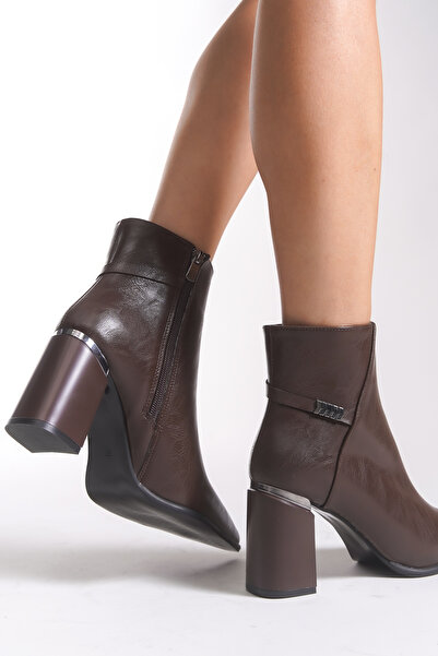 Riccon Kadın Sivri Burun Bot 0012060 Kahverengi