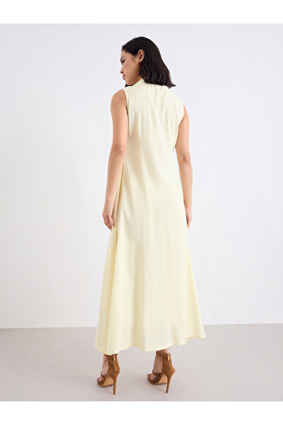 Styli Yellow Sleeveless Shirt Maxi Dress