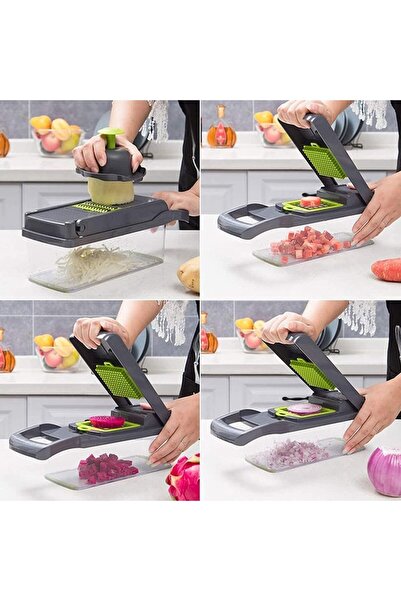 Zenino Razatoare Multifunctionala 15in1 - 16 Piese, Multiple Tipuri de Feliere, Fructe, Legume, Bran