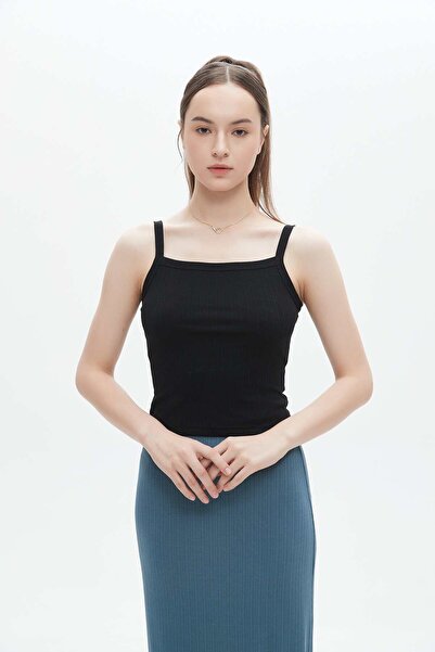 mica Solid Ribbed Tank Top