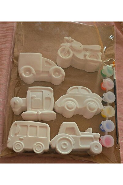 yağmur candle Taş Tozu Boyama Seti – Taşıtlar Serisi (6 Figür + Boya & Fırça)...