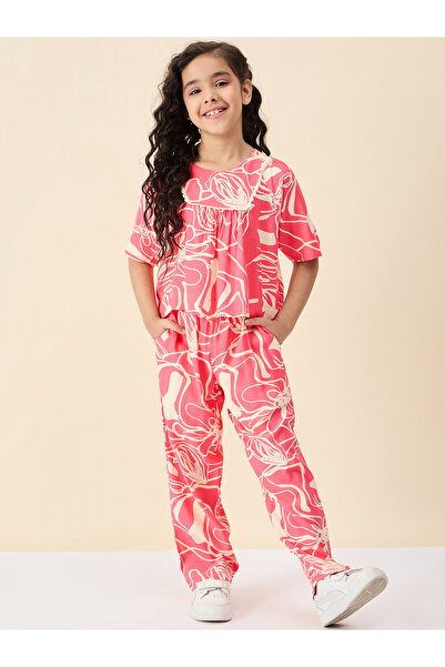 Stylo Bug By Styli All Over Print Round Neck Top and Pants Set