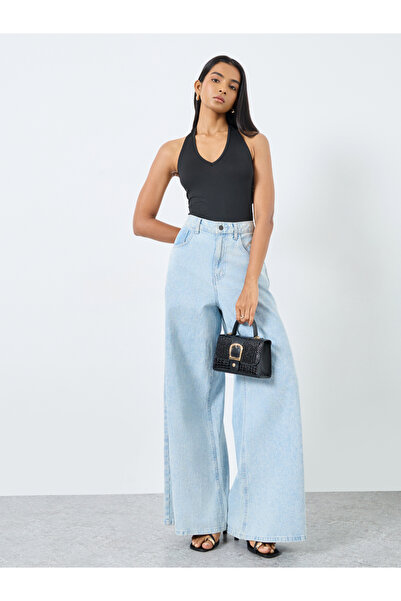 Take Two By Styli Solid Halter Neck Fitted Bodysuit