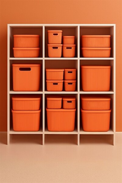 Bayev 4 Pieces Colores Orange Closet Organizer Box with Lid Office Socks Clothing Organizer Set
