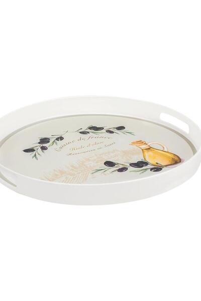 Madame Coco Olive Yuvarlak Tepsi