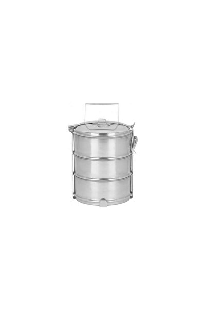 Magic Home Food Transport Containers, Stainless Steel, Set of 3, 16×26 cm, 3×1.2 L