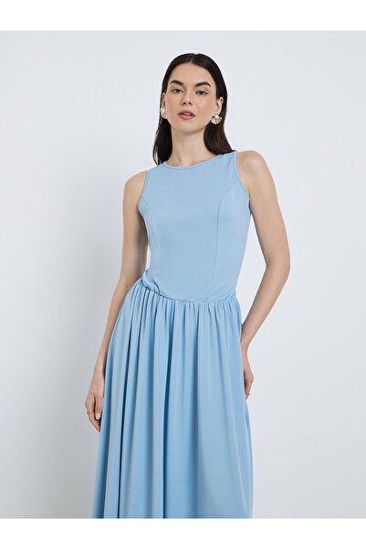 Take Two By Styli Solid Sleeveless A-Line Midi Dress