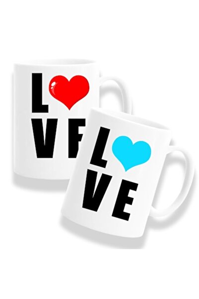 OEM Set 2 căni personalizate LOVE, 330ml, ceramică