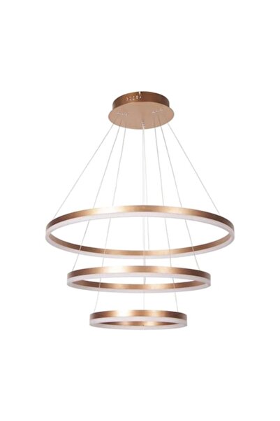 OEM Lustra LED Circle Design, 3 cercuri, 20x40x60 cm, margine metalica, reglabila inaltime, montare rapi