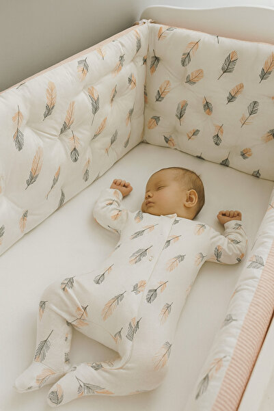 Jaju Baby (4 Sides) 100X200 Feather Powder Pink Pique Fabric Edge Protection ...