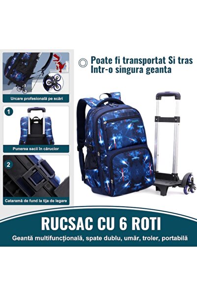 DEYKAY Set Ghiozdan troler Scoala 3 Piese, DEYKAY, cu punga de creion, geanta tote