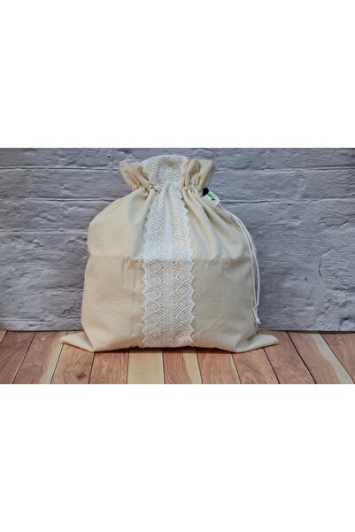 VeraGreen Padded bag for bread 3-4 kg, linen, with drawstring and stopper, roustique, size XL