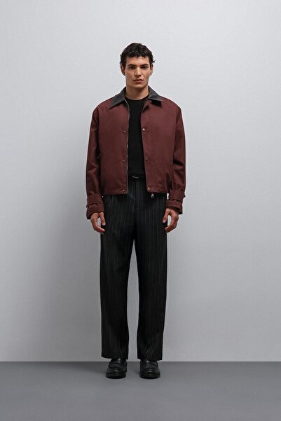 Antioch Burgundy Contrast Collar Technical Men's Coat