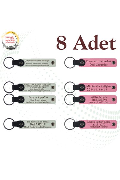 Name Written Leather Keychain, Purple & Navy, Set of 8 Gifts for Your Loved Ones for Your Special Celebrations