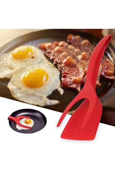 OEM Egg Spatula, Silicone, 2-in-1, Red