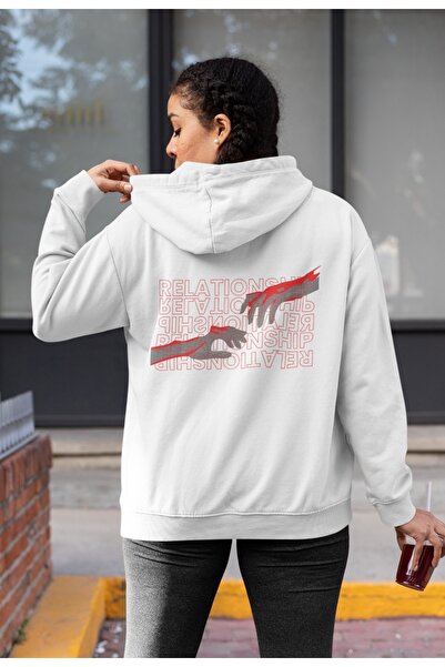 ArtYus RELATIONSHIP Colorat cu imprimeu cu glugă Swea tricou