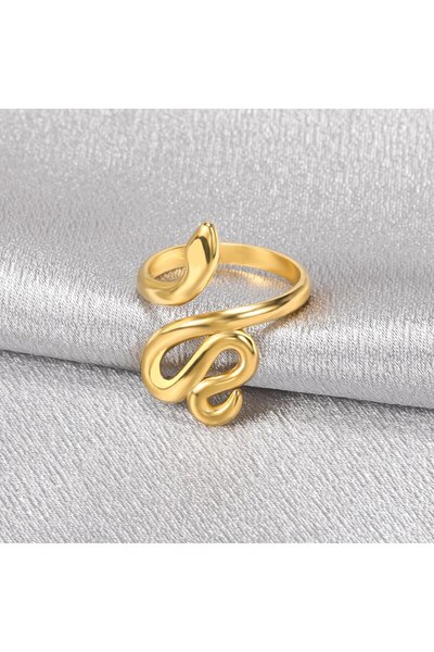 KESNUP Inel în formă de șarpe, dimensiune 52-54 cm, realizat din aliaj placat cu aur