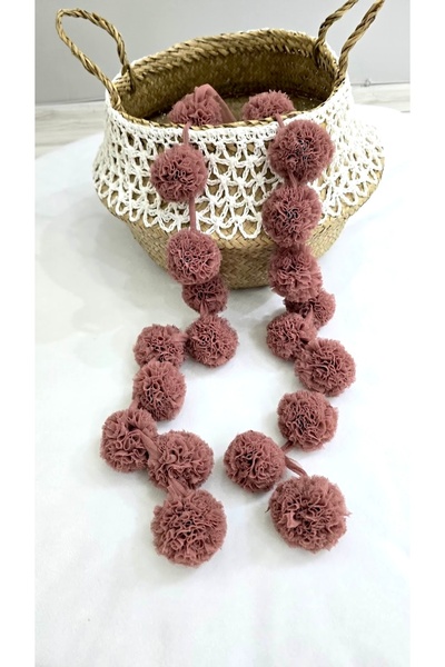 Bila Baby Stqueen Tulle Mini Pompon Banner Baby Dusty Rose