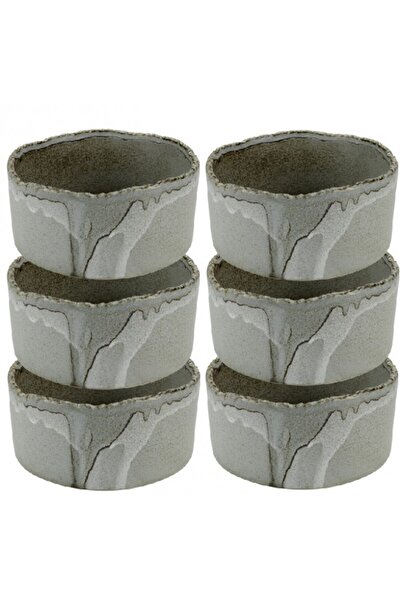 Culinaro Set 6 boluri din portelan FUJI ASH, D11xh5,5cm, 350ml, gri