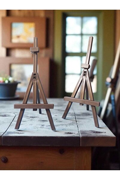 Hureggo concept ahşap görünümlü mini şövale seti & 15 cm