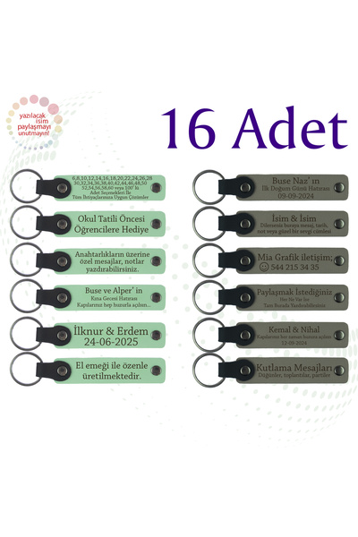 miawiki سلسلة مفاتيح تذكارية من الجلد قابلة للكتابة، أرجواني وأزرق داكن، هدية...