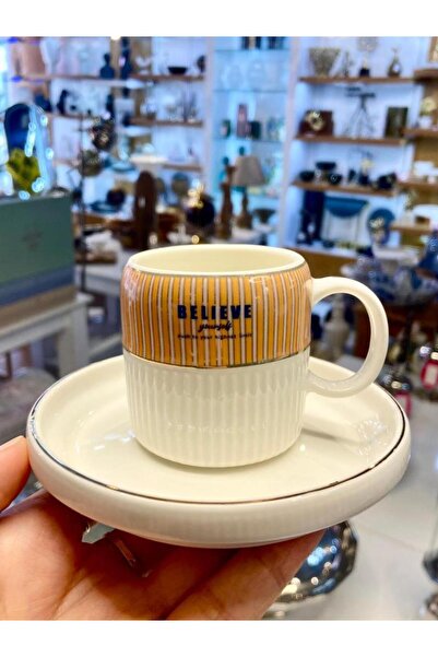 ACAR ADONIS TURUNCU TEK KİŞİLİK TÜRK KAHVESİ FİNCANI