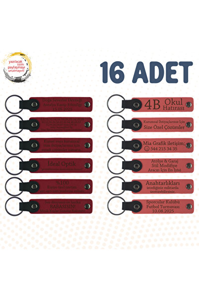 miawiki سلسلة مفاتيح تذكارية من الجلد قابلة للكتابة، أرجواني وأزرق داكن، هدية...