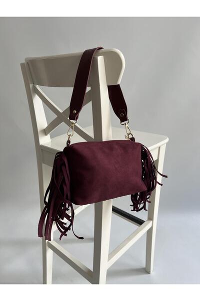 Mia Collection Τσάντα χειρός και γυναικεία τσάντα ώμου με φούντες, μοντέλο μπ...