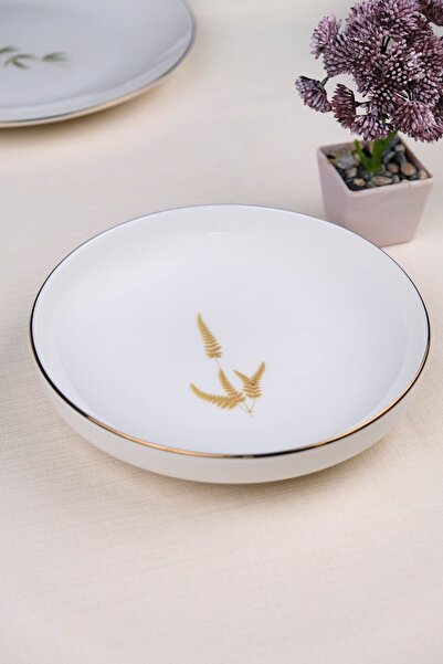 tabakevi Tabak Evi Porcelain Natura Marinum Gold Gilded Deep Plate 18.50cm Set of 4