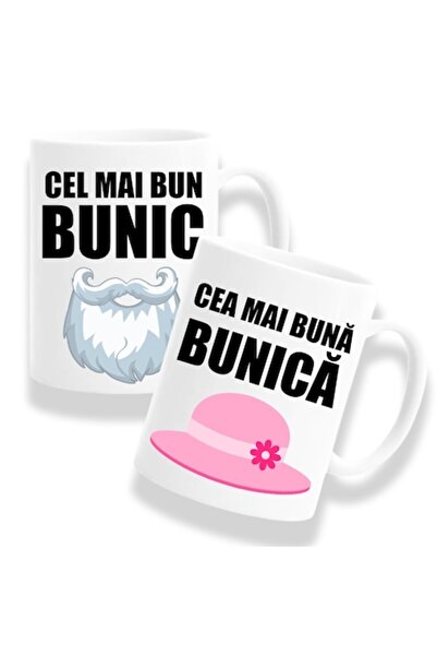 OEM Set 2 căni personalizate cu mesajul „Cel mai bun bunic, cea mai bună buni...