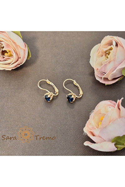 saratremo Cercei Regina Safirelor – Cristale Bleumarin Placati Aur 18K