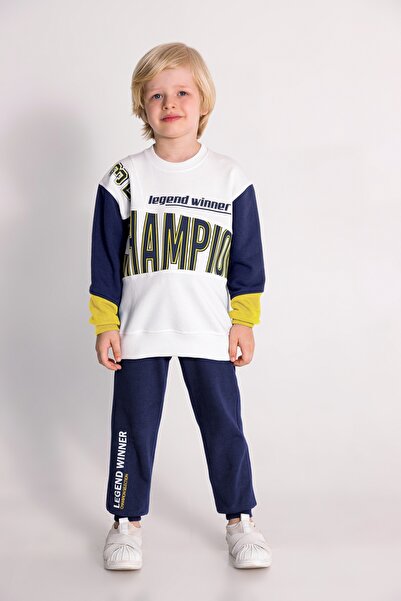 DMB BOYS & GIRLS Boy's Slogan Printed Cotton Suit