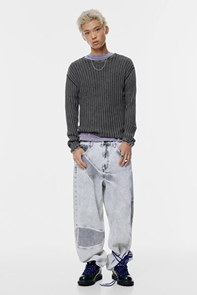 Pull & Bear Asit yıkamalı fitilli kazak