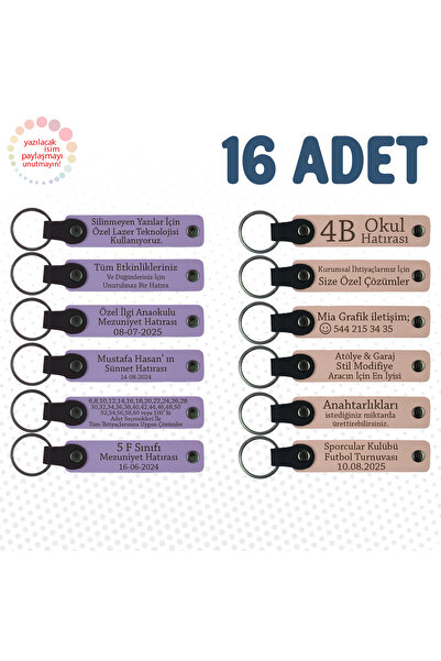 miawiki سلسلة مفاتيح تذكارية من الجلد قابلة للكتابة، أرجواني وأزرق داكن، هدية...