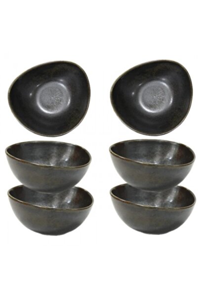 Culinaro Σετ 6 πορσελάνινων μπολ 12cm 350ml ΑΝΤΙΚΕ ΜΑΥΡΟ