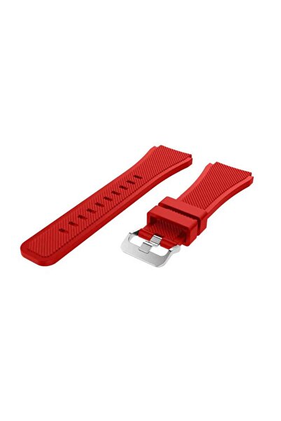 Edman silicone strap compatible with Samsung Gear S3, Quick Release telescopes, 22mm, Dark Red