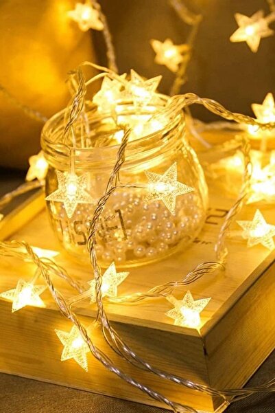 Buffer ® 20 Adet Mini Yıldız Led 5 Metre Günışığı Rengi Dekoratif Led