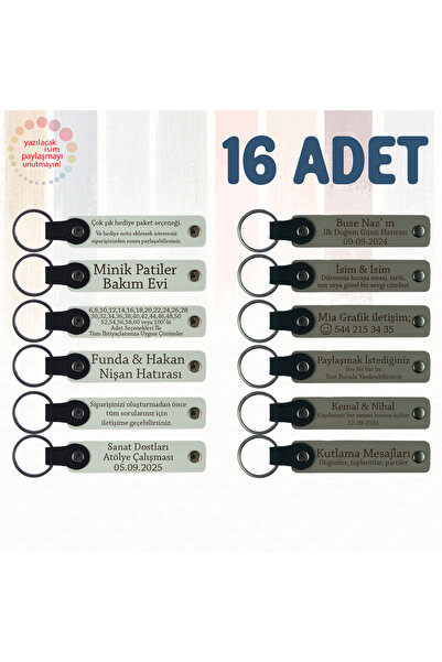 miawiki سلسلة مفاتيح تذكارية من الجلد قابلة للكتابة، أرجواني وأزرق داكن، هدية...