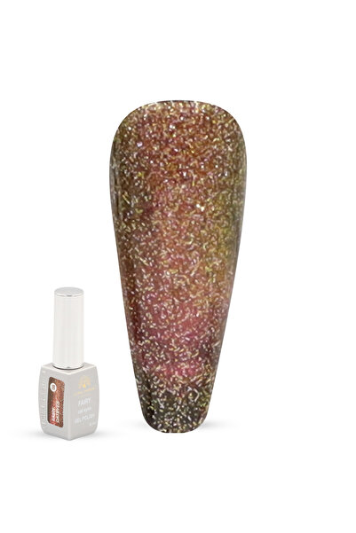 global fashion طلاء أظافر جل فيري كات آي ٨ مل - جل سحري لامع قابل للغسل بالأشعة فوق البنفسجية/الصمام الثنائي الباعث للضوء، لمسة نهائية لامعة تدوم طويلاً