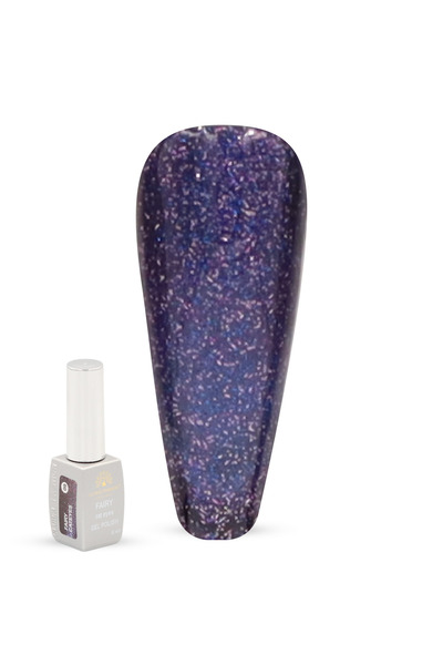 global fashion طلاء أظافر جل فيري كات آي ٨ مل - جل سحري لامع قابل للغسل بالأشعة فوق البنفسجية/الصمام الثنائي الباعث للضوء، لمسة نهائية لامعة تدوم طويلاً