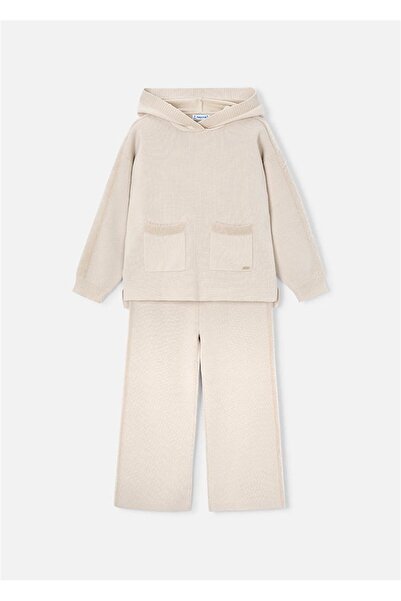MAYORAL Set de 2 piese pentru fetiță, pantaloni, tricot, pulover, crem 4580